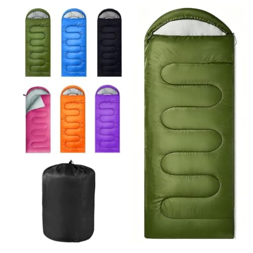 Sleeping Bag for Camping, for 3Seasons, Comfortable Adult Blanket, Small Packed Size, Ultralight Carry Bag, Soft, Thick and Warm, for Outdoor Camping, Travel, Hiking. (Green)