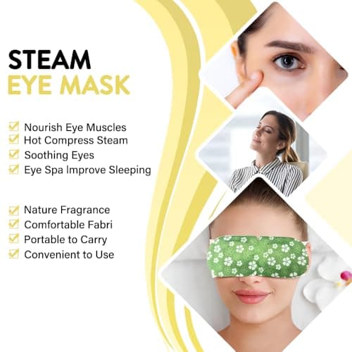 Minidiva Steam Eye Mask, 10Pcs Self-Heating for Dry Eyes, Dark Circles & Stress Relief (Chamomile) — view 3