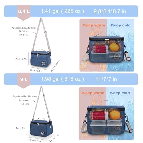 BEHONA 6.4L Insulated Lunch Bag, Cool Bag, Foldable Cooler Bag, Picnic Bag — view 3