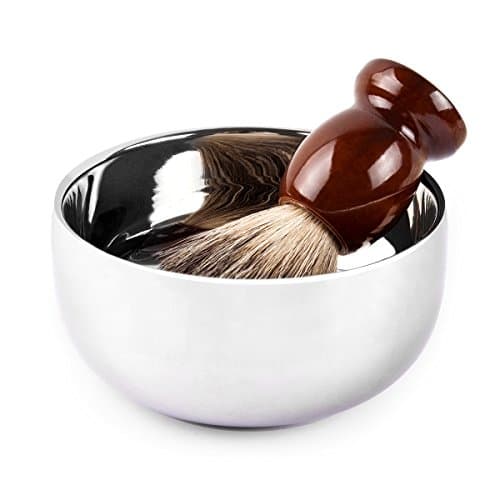 QShave Stainless Steel Shaving Bowl with Lid 4 Inch Diameter Large Deep Size Chrome Plated Shinning Finish Shave Soap Cup Mug — view 3