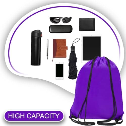 WESTWOOD FOX Drawstring Gym Bag String Bags Gym Sack Backpack PE Bags for Women Men Trainer Swimming Bag Travel Beach School Holidays Suitable for Sports,kids,Boys,Girls (Purple) — view 6