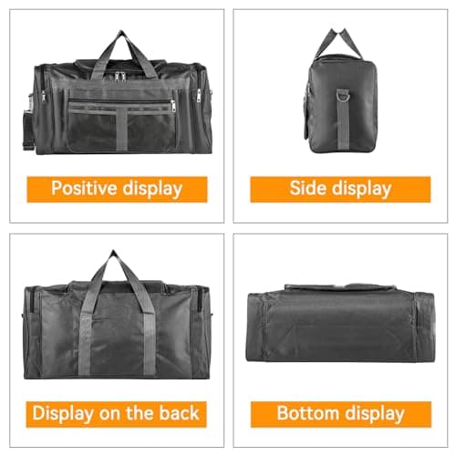 Trintion Sports Duffle Bag Sports Gym Bag for Women Men Waterproof Large 40L Collapsible Training Sports with Shoulder Strap Holdall Overnight Weekend Travel Bag for Gym Travel Swimming (Black) — view 4