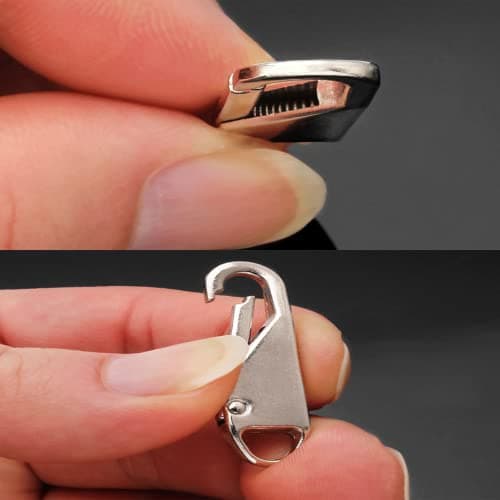 2 Pcs Zipper Pulls Replacement, Universal Zipper Tab Pullers, Repair Kit for Luggage, Handbags, Jacket, DIY Crafts (Silver, 37x10x3.7mm) — view 5