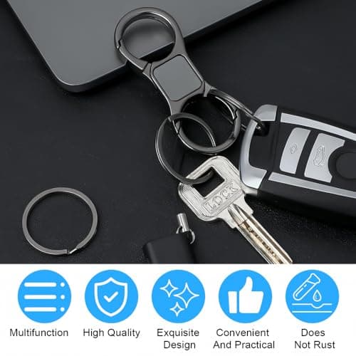 HEZUNHZ Key Organiser Keyring Quick Release Key Chain for Car Keys - 3 Pcs — view 3
