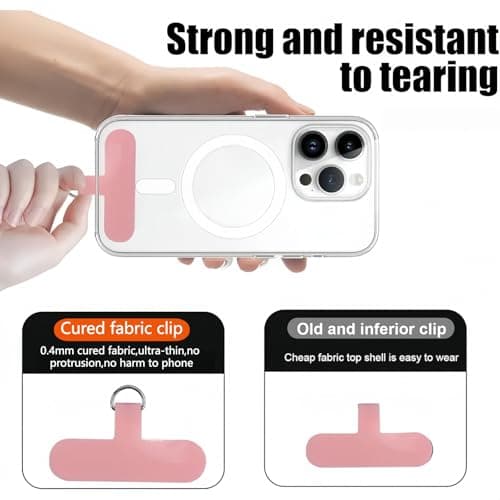 VOAVIA Phone Lanyard,Anti Theft Phone Strap & Wrist Strap for Mobile Ph/one,Hand Wrist Strap with Tether Tabs for Smartphone,Adjustable Security Wristlet for Phones, Cases, Cameras, Keys, Bags（PINK） — view 2