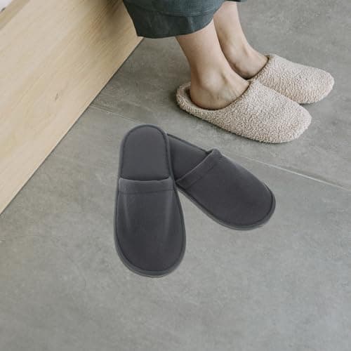 Hohopeti 6 Pairs Thick Cloth Guest Slippers for Hotel Use Packable — view 2