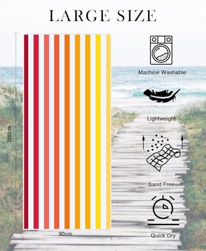 Style Slice Quick Dry Microfibre Beach Towel Gradient Orange 200x90cm — view 6