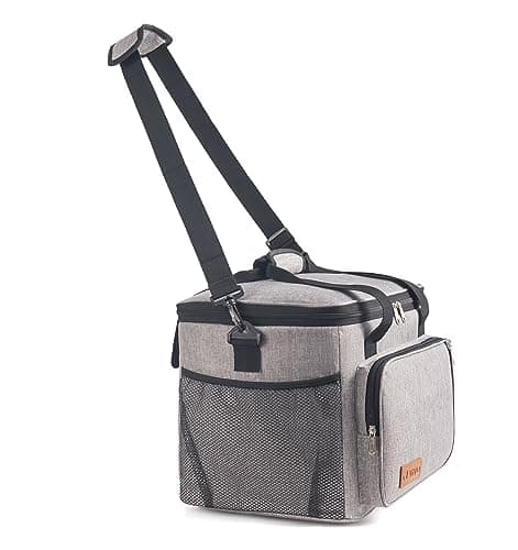 25L Cooler Bag Thermal Insulated Picnic Family Lunch Bag Waterproof Cool Bags Large Shopping Bag for Beach Picnic Camping Travel Grey — view 6