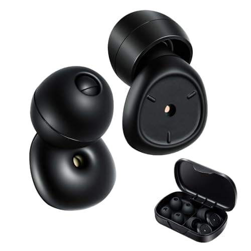 ABOHU Ear Plugs for Sleep, 50dB Noise Cancelling Hearing Protection Earplugs with 3 Tips in S/M/L, Ultra-Soft Reusable Silicone Noise-Reducing Earplugs for Sleep, Travel, Concerts & Work (Black)