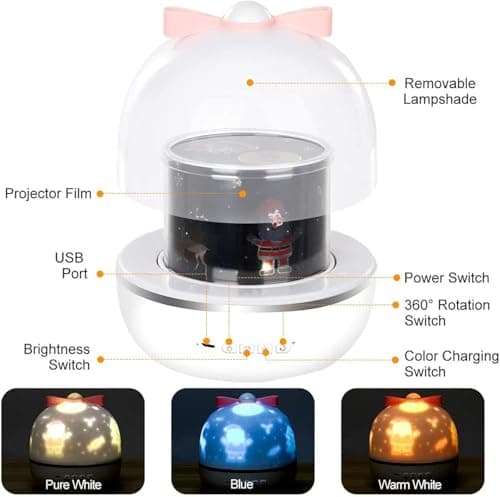 Starry Sky Projector Lamp, 360° Rotating, 6 Different Projection Films LED Night Light, USB Cable, Bedroom Decoration Star Light Projector for Birthdays, Partie,Christmas Gifts — view 4