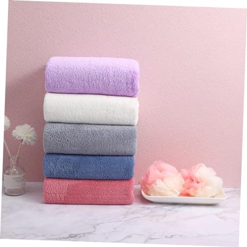 Alipis 5pcs Solid Colour Microfiber Bath Towels for Travel Fitness Use — view 2