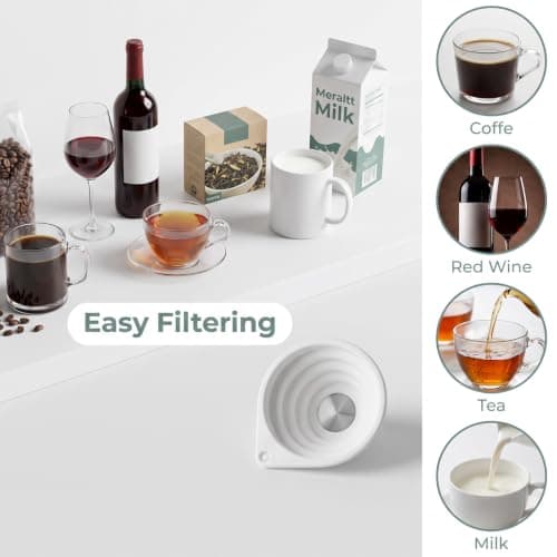 Chsoejuf 9cm Small Foldable Silicone Funnel Strainer Ultra Fine 40-Mesh — view 3