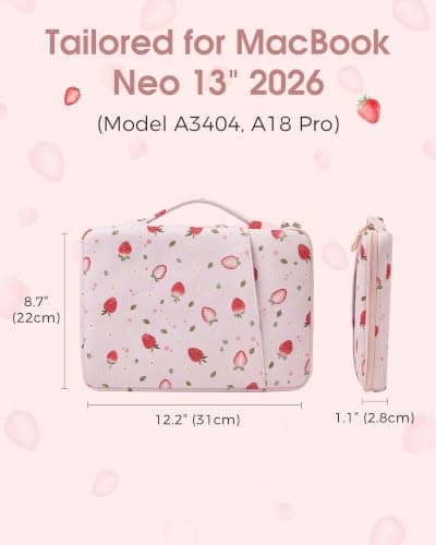 ProCase Laptop Sleeve for MacBook Neo 13 Inch 2026 -Strawberry — view 2