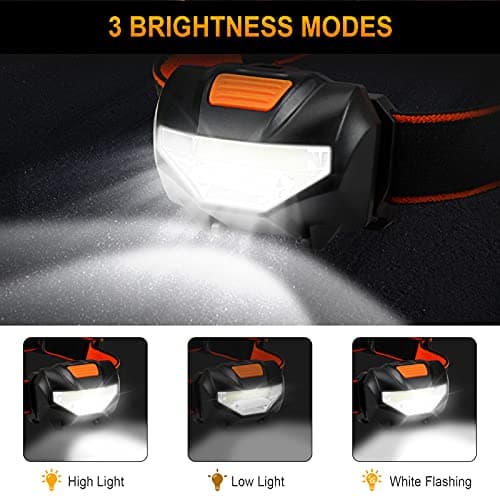 Detake Kids Head Torch, 2 Pack Super Bright Lightweight LED Headlamp — view 6