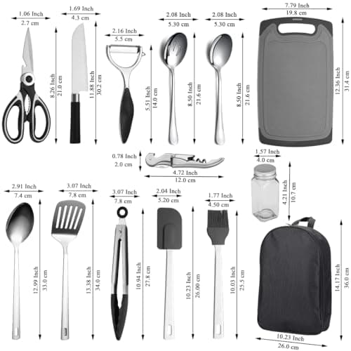 Kyraton Camping Cooking Set 15 Pack, Camping Cookware, Camping Essentials, Portable Camping Kitchen Utensil Set, Ldeal For Backpacking, Barbecuing, Camping And Hiking Trips. — view 2