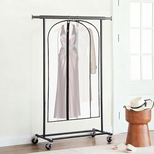 2 Pack Dress Bags Covers Long, 55in PEVA Garment Bags Suit Bags, Black Edge — view 5