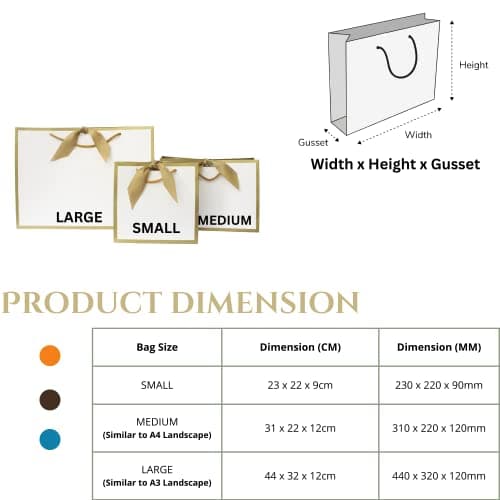 Nu-Nuel Luxury Paper Bag | Matt Laminated Gift Bags with Rope Handles | 2 Large Boutique Gift Bags (2, LARGE - 440x320x120mm) — view 3