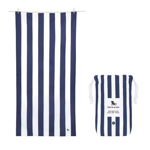 Dock & Bay Kid's Towel - For Beach Use - Quick Dry, Sand Free - Compact, Lightweight - 100% Recycled - Includes Bag - Cabana - Whitsunday Blue, Medium (130x70cm, 51x28)