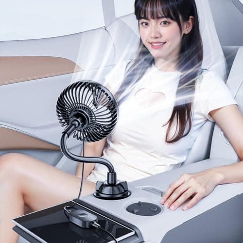 Automotive Cooling Fan - Cup Holder Electric Single Head Vehicle Fan — view 4