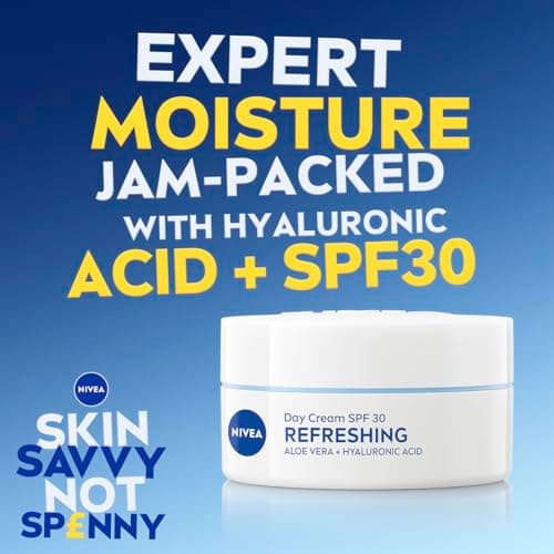 NIVEA Refreshing Day Face Cream SPF 30 (50ml), Hydrating Face Moisturiser with Aloe Vera and Hyaluronic Acid, Moisturiser with SPF for Normal Skin — view 2