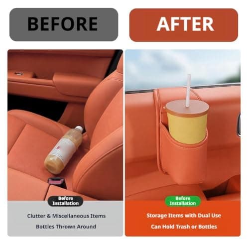 Leather Car Door Storage Pocket Double-layer Compartments Organizer (Oran) — view 5