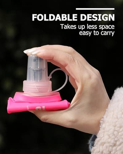 WRELS Folding Soft Flask Portable Collapsible Running Lightweight Water Bottle for Outdoor Sports,Travel with Mouthpeice Cover(150ml-2 Packs) — view 4
