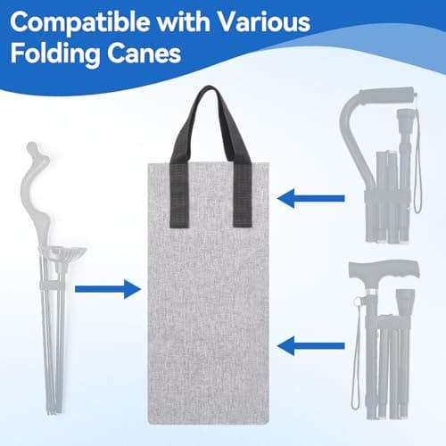 Foldable Cane Storage Bag, Water-Resistant Walking Cane Travel Pouch — view 4