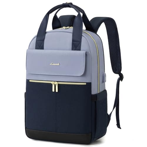 LOVEVOOK Backpack Womens, 15.6 Inch Laptop Rucksack Bag for Ladies, Lightweight School Bag with USB Port & Anti-theft Pocket, Stylish Daypacks Back Pack for College Uni Work Travel, Blue