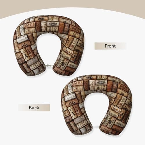 LIXLZH Wine Cork Print Lightweight Comfortable Breathable Polyester U-Shaped Neck Pillow Adults Pillow Rest — view 3