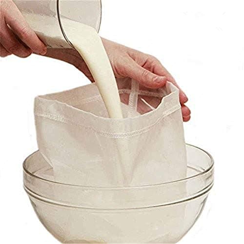 2 Pcs Pro Quality Nut Milk Bag - Big 10"X12" Commercial Grade - Reusable Almond Milk Bag & All Purpose Food Strainer - Fine Mesh Nylon Cheesecloth & Cold Brew Coffee Filter — view 4