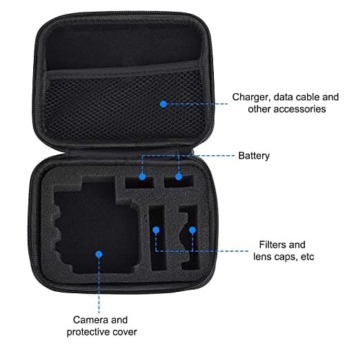 QIMEI-Shop Carrying Case Travel Protective Case Compatible with GoPro Hero 12/11/10/9/8/7/6/5 Osmo Action Camera and Accessories Black Modern — view 3