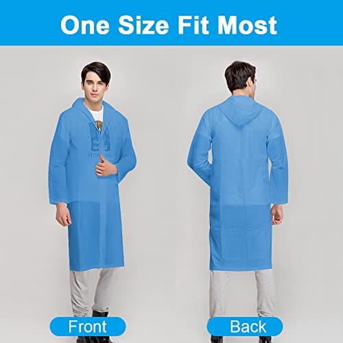 Vicloon Portable Raincoat, 2 Pack Rain Poncho Adult Waterproof with Hoods and Sleeves, Reusable Rain Resistant Poncho for Camping, Emergency Situations, Travel — view 6