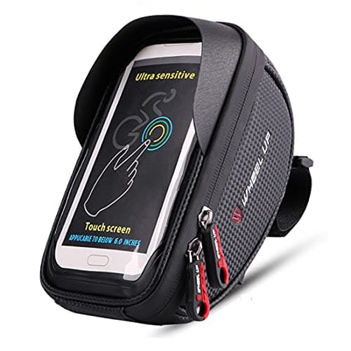 XPhonew Bike Handlebar Bag, Bicycle Phone Mount, Waterproof Cycling Frame Top Tube Pouch Pannier Bike Phone Holder Stand for iPhone 16 15 14 13 12 11 Pro Max XS 8 Plus Samsung Smartphones up to 6.5''