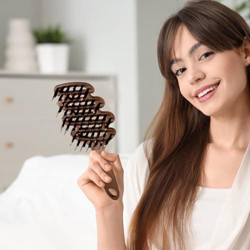 Scalp Brush Detangling Tool Massager Anti Static Bristles Handle — view 2