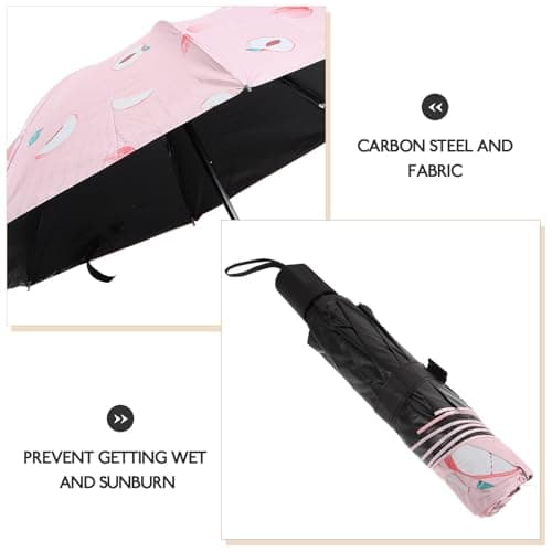 POPETPOP Travel Foldable Umbrella Windproof Rain and Sun Protection Lightweight Portable Umbrella for Women and Men Quick-drying Fabric — view 3