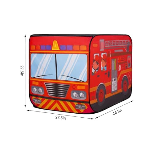 Fire Truck Pop Up Tent for Kids – Foldable Playhouse for Boys Girls Ages 3-8 – Indoor Outdoor Waterproof Play Tent with Carry Bag – Imaginative Role-Play Toy Gift — view 5