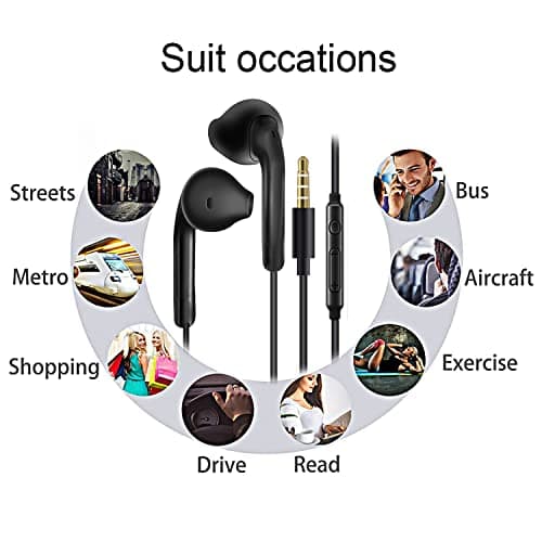 2 Pack Earphones Wired Headphones In Ear Wired Earbuds with Microphone Noise Isolating Headset remote sound control Compatible With Phone Samsung Huawei Android Smartphones Tablets Laptops — view 6