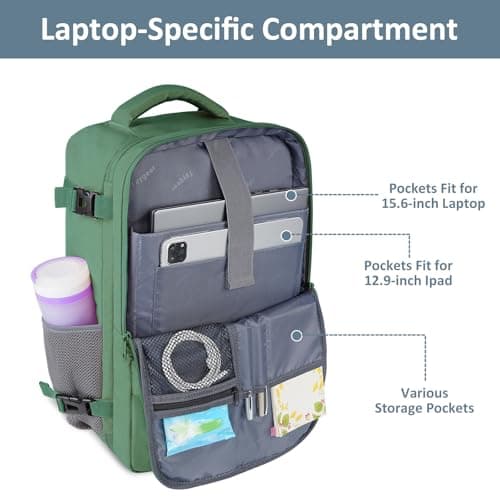 Taygeer Easyjet Cabin Bag 45x36x20 Underseat, Travel Backpack Women — view 3