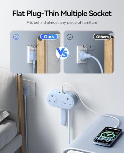 ORICO PD 20W Extension Lead 1.11M with 3 USB Slots (1 USB C) Blue, AP3PRO — view 6