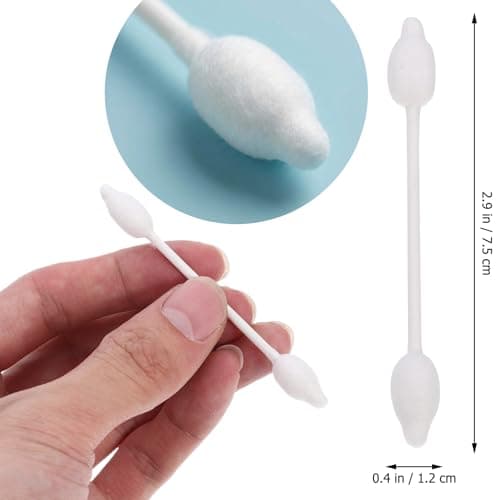 Ciieeo Baby Safety Cotton Buds 56 PCS - Ear Swabs with Large Tips for Newborn Ear Cleaning, Double Tipped Tapered Cottonbuds with Paper Sticks, White — view 4