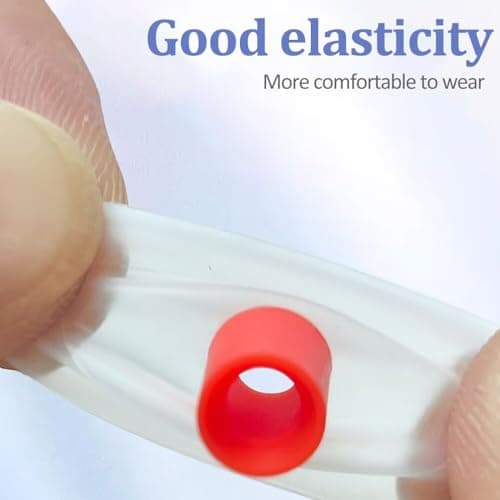 9 Pairs Replacement Earbud Tips, Earbuds Replacement Rubber Tips Earphone Buds, 3 Sizes(S/M/L) Replacements Silicone Earplugs for In-Ear Headphones, Earphone Tip - Black & Transparent & Red — view 3