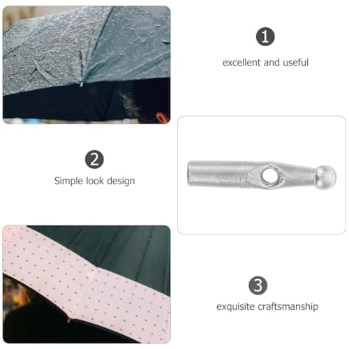 WRITWAA Folding Umbrella Tail Beads 10 Pack Plastic Umbrella Bone Covers Repair Kit with Needles and Thread for Foldable and Rain Umbrellas Replacement Accessories — view 6
