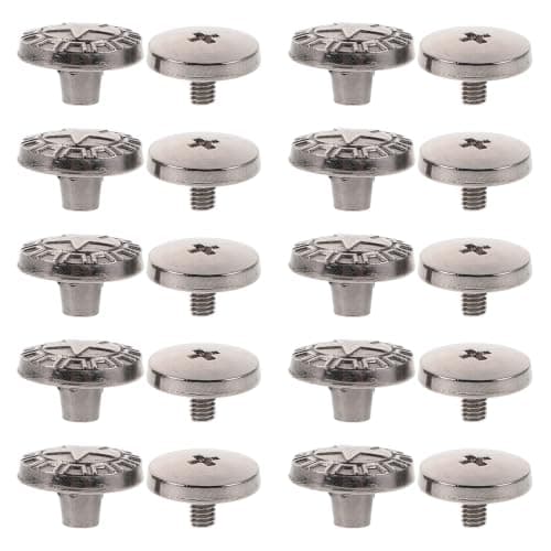 BCOATH Metal Rivet Buckle for Men Sandals and Beach Shoes, Silver Alloy 3#