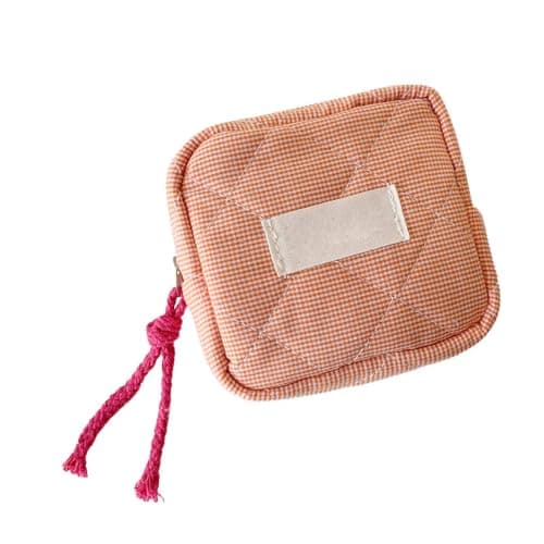 Small Cosmetic Bag Portable Multipurpose Square Check Design — view 5