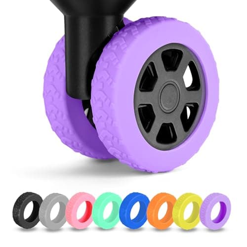 8 Pack Luggage Wheel Covers, Silicone Suitcase Wheel Protectors for Spinner Wheels, Quiet & Wear-Resistant Caster Sleeves, Reduce Noise & Prevent Scratches - Must-Have Travel Accessories, Purple