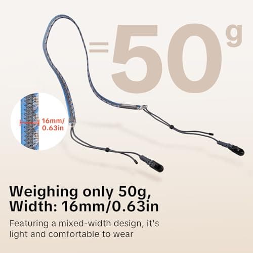 PGYTECH Camera Strap Slim Adjustable Quick Release Shoulder Strap 820-1360mm Lightweight Mixed Colour Neck Strap for Mirrorless/Compact/Instax/Digital Cameras, Trendy Style, Twilight Black — view 3