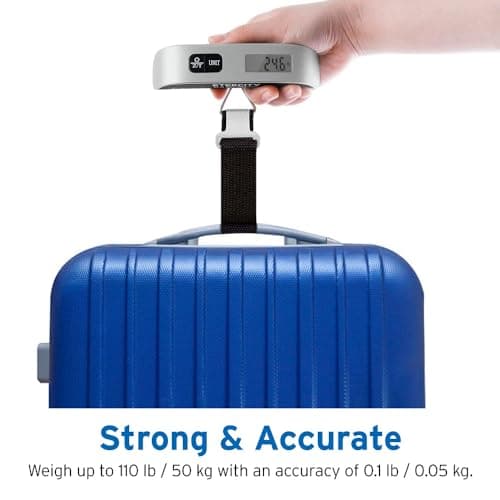Etekcity Luggage Scale, Digital Portable Handheld Suitcase Weight for Travel with Rubber Paint, Temperature Sensor, 110 Pounds, Battery Included — view 6