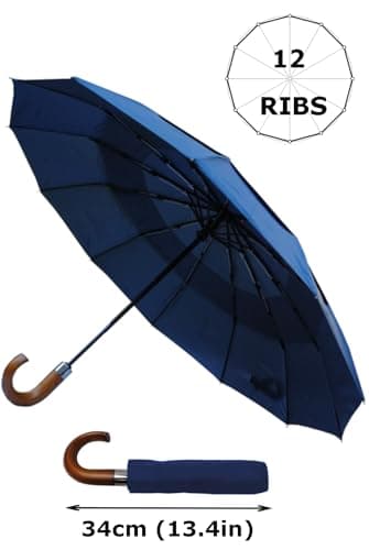 Rare 12 Rib Compact Small Umbrella - Strong Windproof Umbrella - Vented — view 4