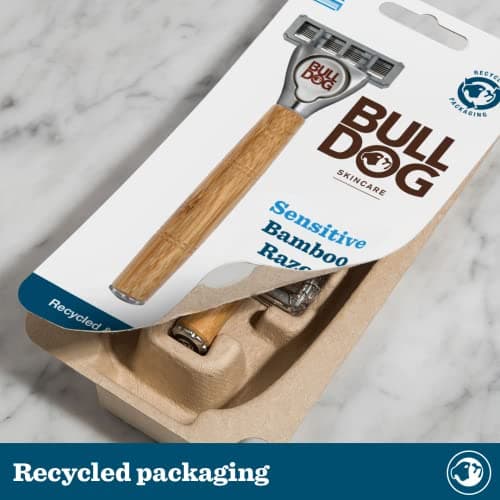 BULLDOG SKINCARE - Sensitive Bamboo Razor Smooth Glide Razor Handle + 2 Blade Refills — view 4
