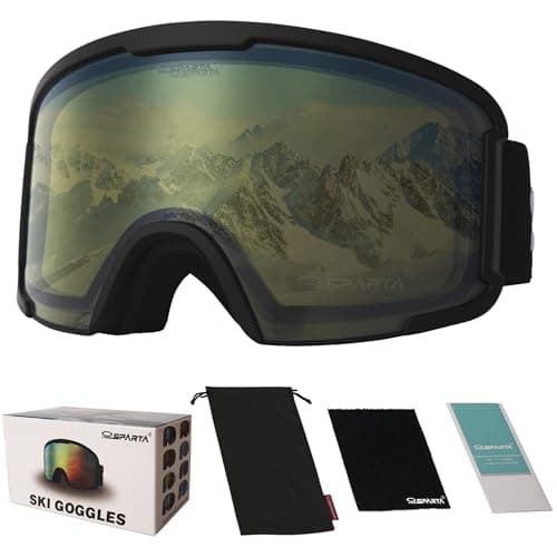 OUTDOORSPARTA Adult ski goggles (7. Black Frame, Yellow Lens)